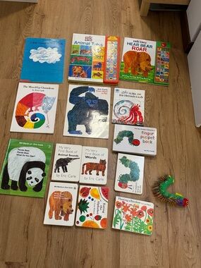 Eric Carle Board Book Set for Kids - Colorful Green, Blue, Red, Yellow